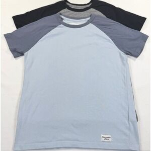Abercrombie Kids Raglan T Shirt Lot Youth 13 14 Blue Gray Short Sleeve 2 Pack